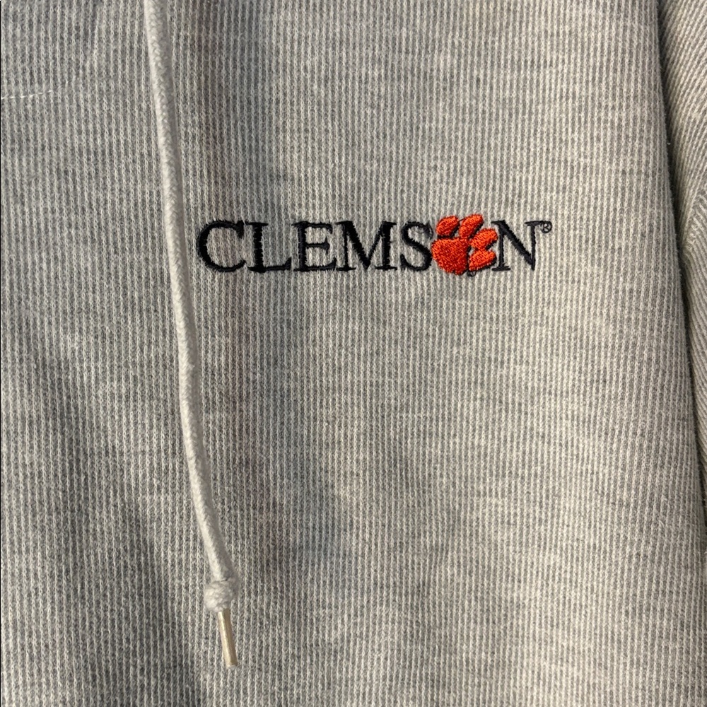 VINTAGE LUNA PIER Women’s Grey Thick Clemson University Hoodie - Picture 2 of 7